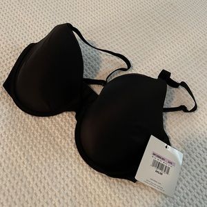 NWT Calvin Klein Bra 34D Black Lightly Lined Demi with Convertible Straps